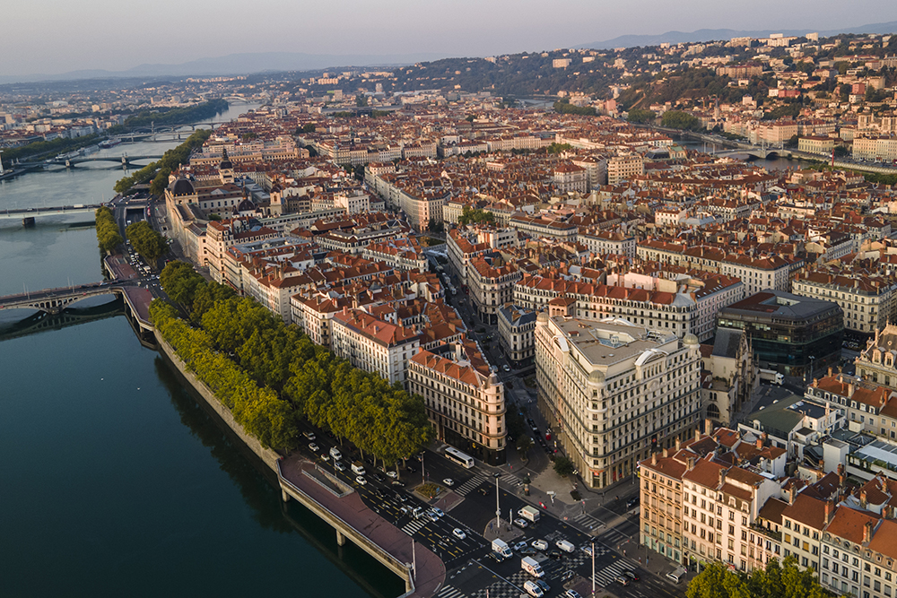 Evotion, Lyon, Vue aerienne, Presqu'ile, La Conciergerie